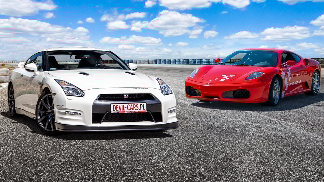 Pojedynek Ferrari F430 vs. Nissan GT-R - 1 okrążenie | Tor Białystok | DEVIL-CARS