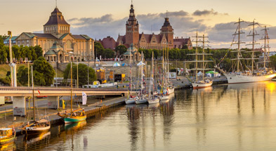Miasto Szczecin - Widok na Port i Stare Miasto