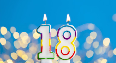 Świeczki na 18. Urodziny