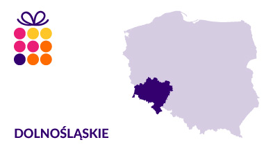 Mapa Polski z zaznaczonym województwem dolnośląskim