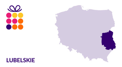 Mapa Polski z zaznaczonym województwem lubelskim