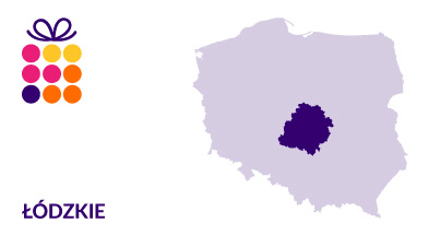 Mapa Polski z zaznaczonym województwem łódzkim