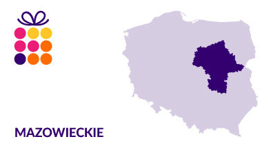 Mapa Polski z zaznaczonym województwem mazowieckim