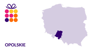 Mapa Polski z zaznaczonym województwem opolskim