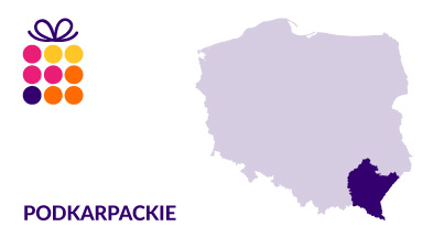 Mapa Polski z zaznaczonym województwem podkarpackim
