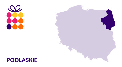 Mapa Polski z zaznaczonym województwem podlaskim