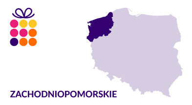 Mapa Polski z zaznaczonym województwem zachodniopomorskim