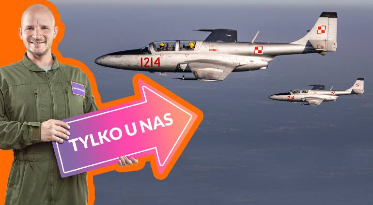 Lot Odrzutowcem ekstremalne akrobacje lotnicze Iskra TS-11 2 osoby Patryk Sandach