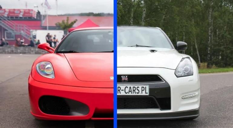 Pojedynek Ferrari Nissan