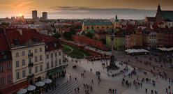 Zachód Słońca Nad Warszawską Starówką