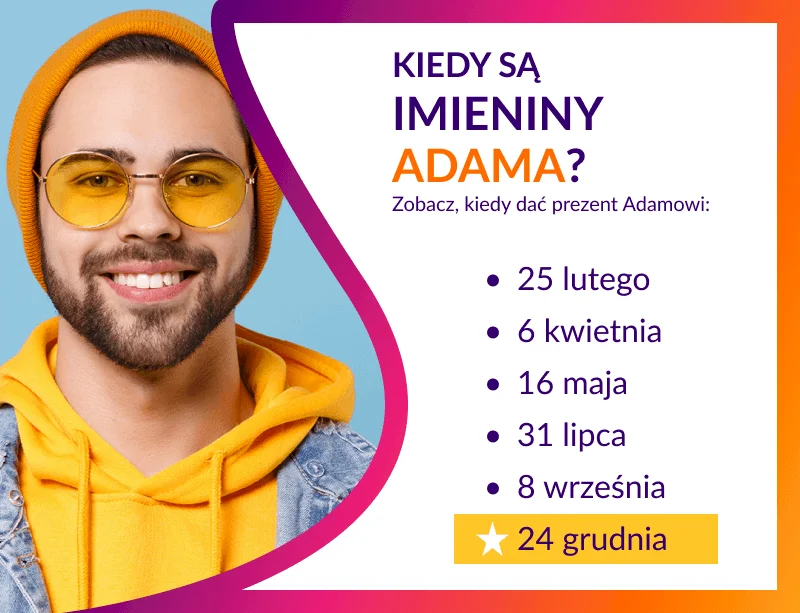 Kiedy są imieniny Adama? - infografika