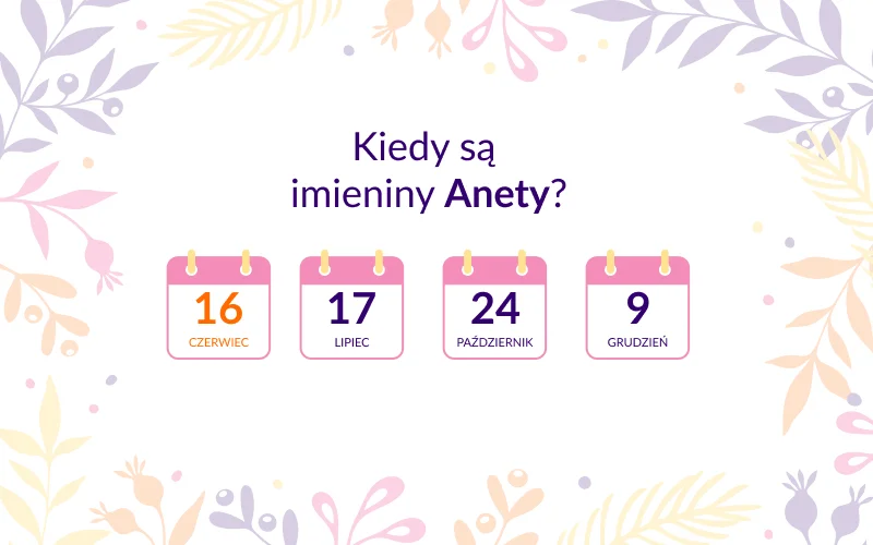 Kiedy są imieniny Anety? Infografika