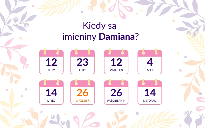 Kiedy są imieniny Damiana? Infografika z datami