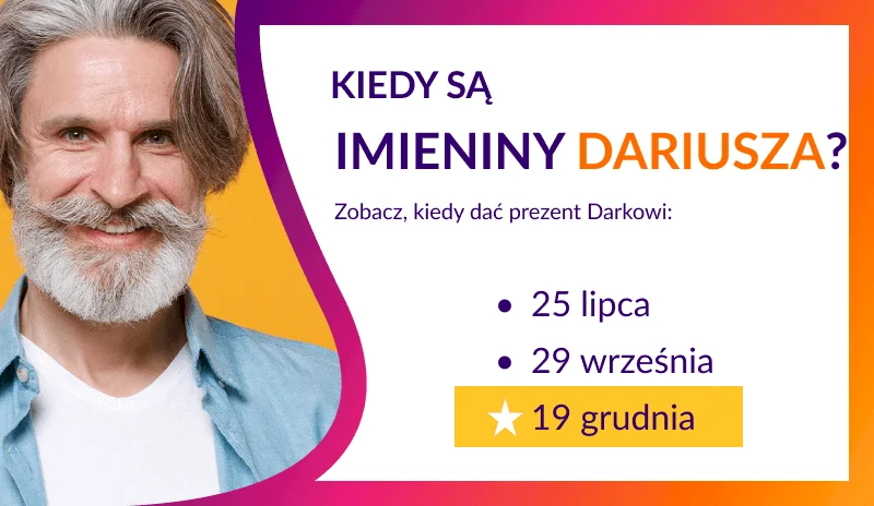 Kiedy są imieniny Dariusza? - infografika
