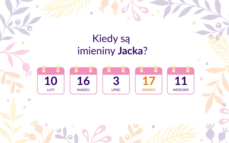 Kiedy są imieniny Jacka - infografika
