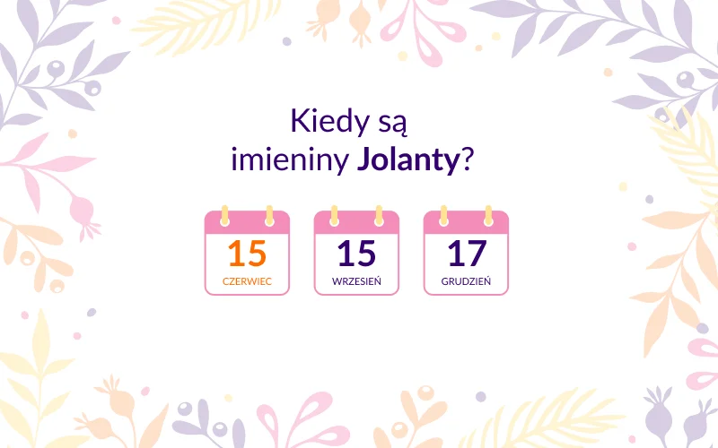 Kiedy są imieniny Jolanty - infografika