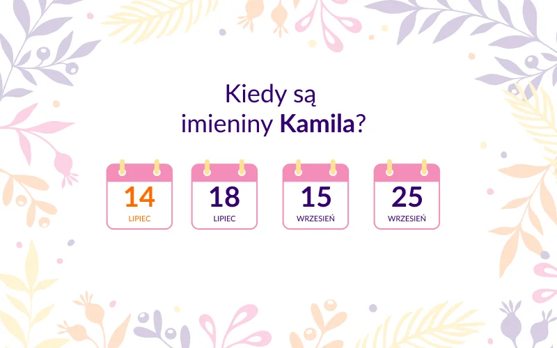 Kiedy są imieniny Kamila? infografika
