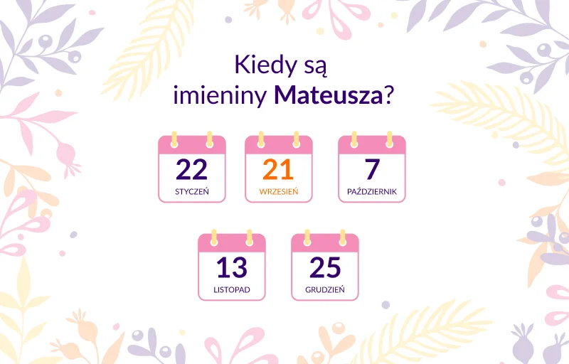 Kiedy są imieniny Mateusza? Infografika z datami 