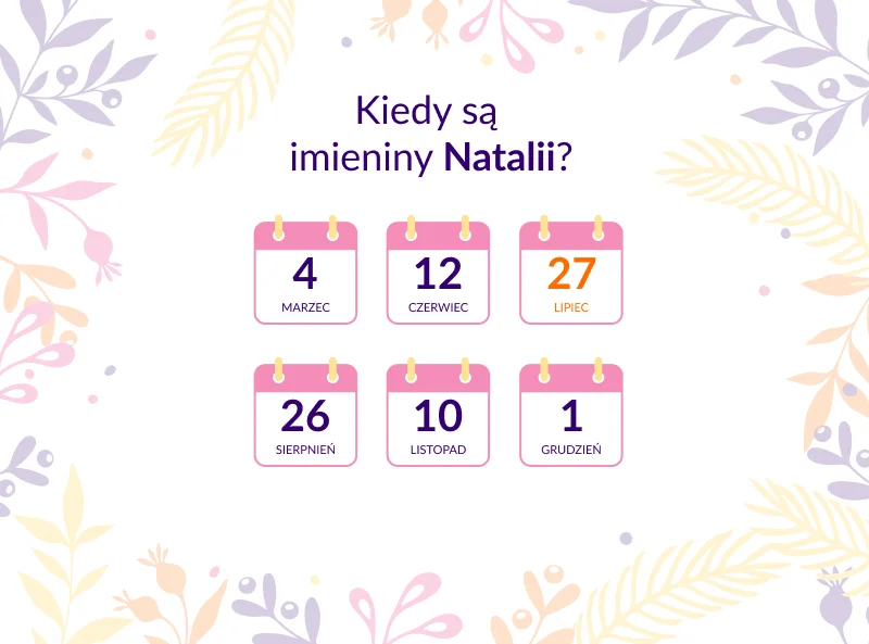 Kiedy są imieniny Natalii?  infografika