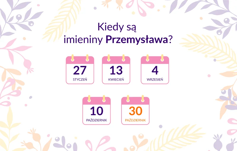Kiedy są imieniny Przemysława? Infografika z kalendarzem imienin