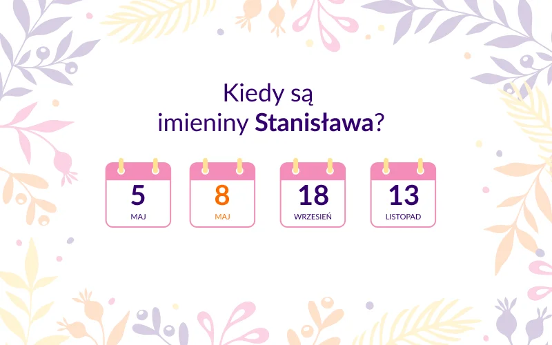 Kiedy są imieniny Stanisława? Infografika